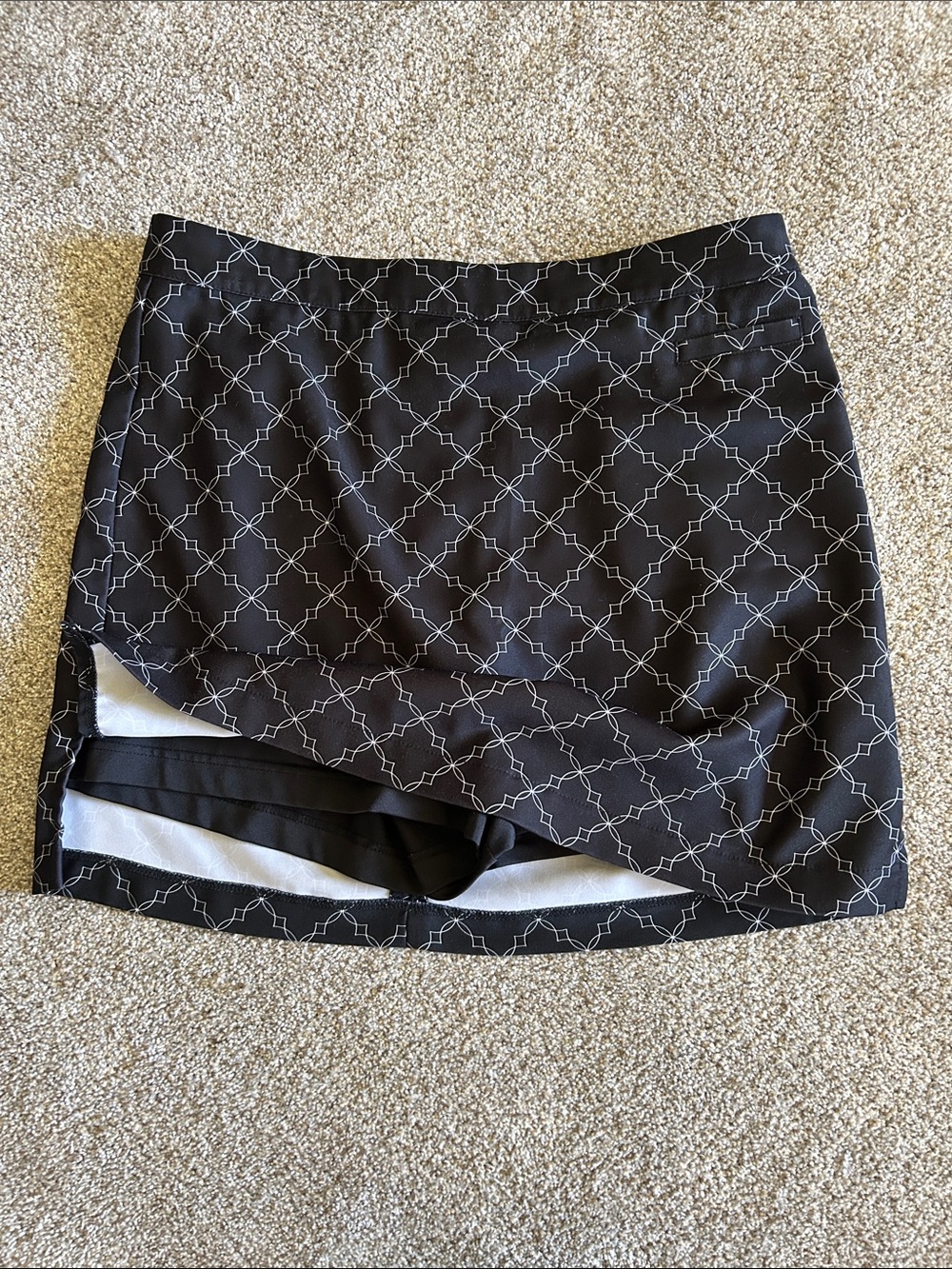 Aspire Black Geometric Print Skort Skirt
